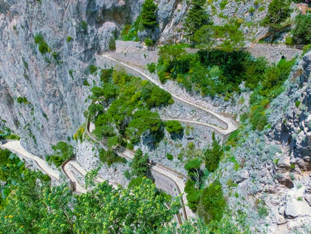 The beautiful Capri island, via Krupp. Italyの写真素材