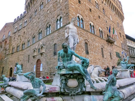 Florence, Italy - May 01, 2014: Palazzo Vecchio is the town hall of Florence. The palace was built in 1299 and since 1872 it has housed the office of the mayor of Florence, Italyのeditorial素材