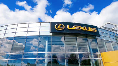Kyiv, Ukraine - July 29, 2020: A Lexus car dealership at Kyiv, Ukraine on July 29, 2020. Lexus, the luxury division of Japanese automaker Toyotaのeditorial素材