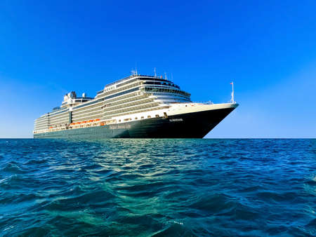 Oranjestad, Aruba - December 4, 2019: The cruise ship Holland America Line Eurodam at seaのeditorial素材