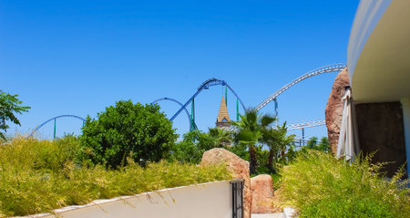 Belek, Antalya, Turkey - May 15, 2021: The Land of Legends theme park in Belek. Poolのeditorial素材