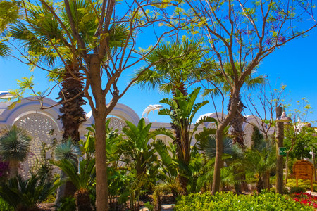 Belek, Antalya, Turkey - May 15, 2021: The Land of Legends theme park in Belek. Poolのeditorial素材