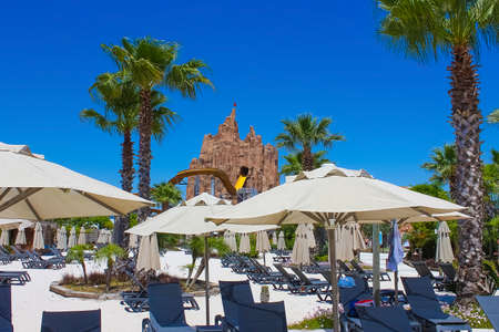 Belek, Antalya, Turkey - May 15, 2021: The Land of Legends theme park in Belek. Poolのeditorial素材