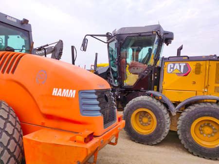 Kiyv, Ukraine - August 30, 2020: Caterpillar D9R by CAT outdoor at construction site at Kiyv, Ukraine on August 30, 2020のeditorial素材