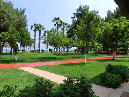 Beldibi, Kemer, Antalya, Turkey - May 11, 2021: The view of Rixos Beldibi hotel 5 stars at Beldibi, Kemer, Antalya, Turkey on May 11, 2021のeditorial素材
