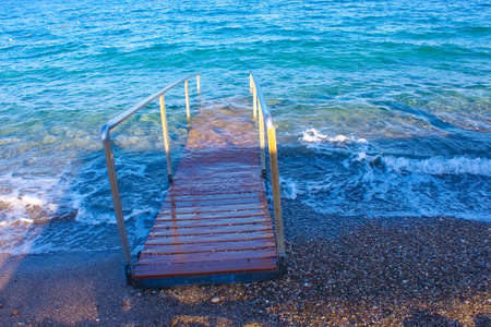 The entrance to water at beach of hotel resort Goynuk, Antalya, Turkeyの写真素材