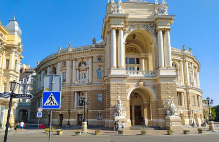 Odessa, Ukraine - August 23, 2021: Odessa National Academic Theater of Opera and Ballet, Ukraineのeditorial素材