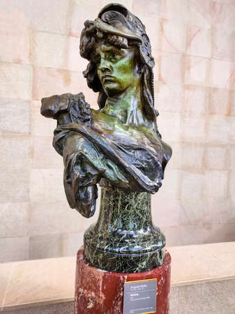 Paris, France - December 30, 2021: Sculpture at Museum d'Orsay. It is housed in the former Gare...