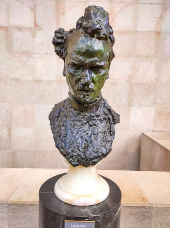 Paris, France - December 30, 2021: Sculpture at Museum d'Orsay. It is housed in the former Gare d'Orsay, a Beaux-Arts railway station built between 1898 and 1900. The museum holds mainly French art from 1848 to 1914.のeditorial素材