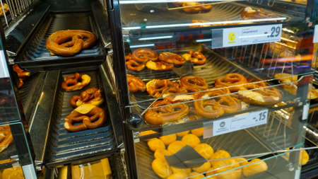 Baden-Baden, Germany - January 01, 2022: Goods at LIDL supermarket at Baden-Baden, Germany on...