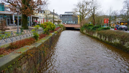 Baden-Baden, Germany - December 29, 2021: Historic buildings at the famous old town of Baden-Badenのeditorial素材