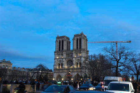 Paris, France - February 25th 2021: Notre Dame de Paris during reconstruction work.のeditorial素材