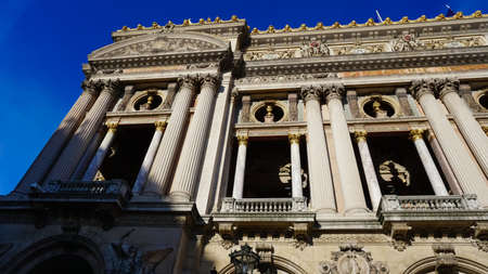 Paris, France - January 01, 2022: Architectural details of Opera National de Paris. Grand Opera or Garnier Palace is a famous neo-baroque building in Paris, France - UNESCO World Heritage Site.のeditorial素材