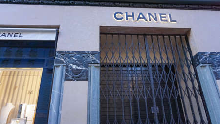 Paris, France - January 01, 2022: Chanel shop in place Vendome. Place Vendome is renowned for its fashionable and luxury shops and hotels such as the Ritz.のeditorial素材