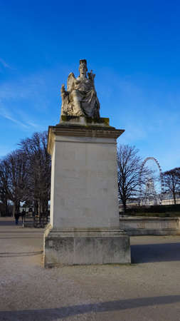 Paris, France - January 01, 2022: Sculpture at Jardin des Tuileries or The Tuileries Garden, Paris at Franceのeditorial素材