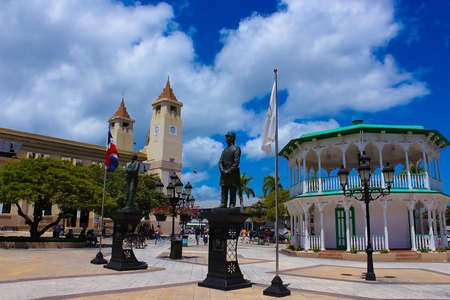 Puerto Plata, DR - May 10, 2022: The beautiful Central Park is the center piece of the city Puerto Plata where locals and tourists from around the world visit.のeditorial素材
