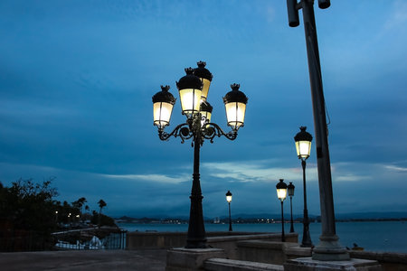 Skyline of the port at San Juan, Puerto Ricoの写真素材
