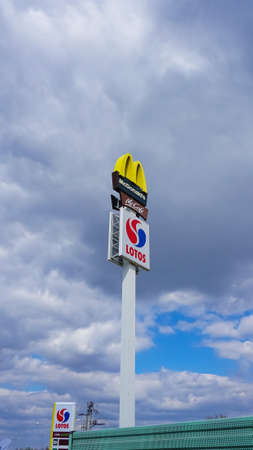 Wroclaw, Poland - April 18, 2022: Lotos gas stationのeditorial素材