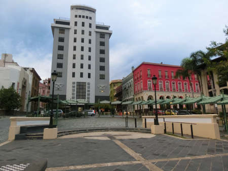 San Juan, Puerto Rico - may 02, 2022: The colorful building in the center of San Juan, Puerto Rico