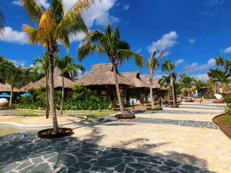 Puerto Plata, DR - January 10, 2022: Shops at the cruise ship port Taino Bay in Puerto Plata, Dominican Republic.のeditorial素材