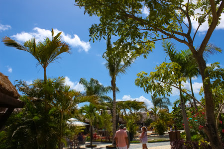 Puerto Plata, DR - January 10, 2022: Shops at the cruise ship port Taino Bay in Puerto Plata, Dominican Republic.のeditorial素材