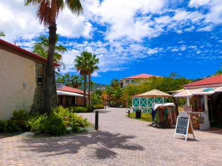 Charlotte Amalie, US Virgin Islands - May 4, 2022: Charlotte Amalie shopping district at portのeditorial素材