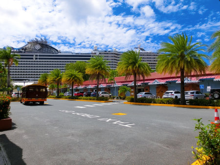 Charlotte Amalie, US Virgin Islands - May 4, 2022: Charlotte Amalie shopping district at portのeditorial素材