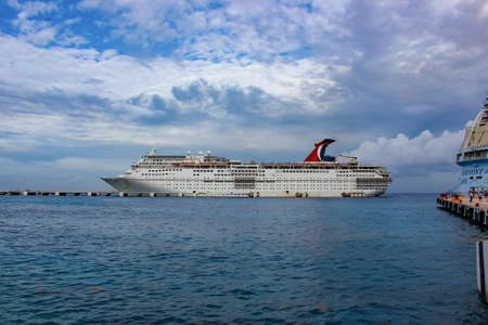 Cozumel, Mexico - May 04, 2022: Royal Caribbean Cruise Line Adventure Of The Seas ship docked at portのeditorial素材