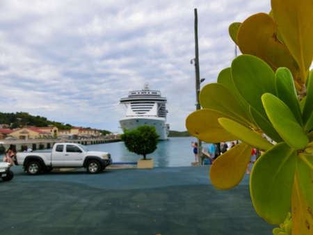 St Thomas, USVI - May 4, 2022: View of Yacht Haven Grande marina in St Thomas, USVI.のeditorial素材