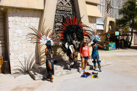 Costa Maya, Mexico- April 24, 2022 : People making photo at Costa Maya cruise ship terminal or port...