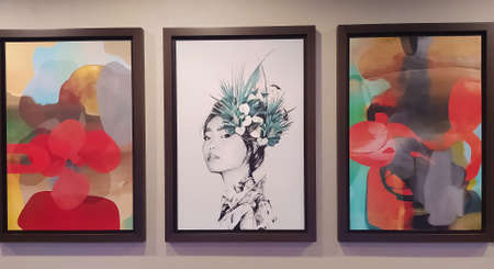 Miami, USA - April 29, 2022: The art gallery at cruise liner Symphony of the Seas by Royal Caribbeanのeditorial素材