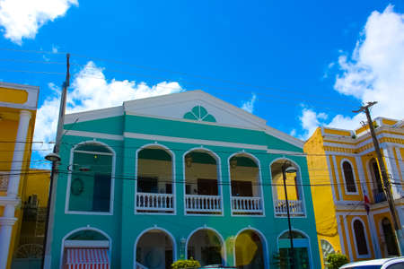 Colorful buildings in the center of Puerto Plata, Dominican Republic