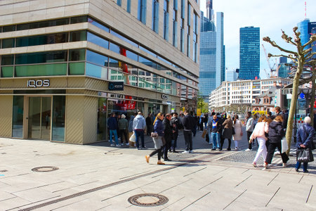 Frankfurt am Main, Germany - April 20, 2022: IQOS store in Frankfurt am Main.のeditorial素材