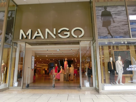 Frankfurt am Main, Germany - April 20, 2022: Mango clothing store in Frankfurt am Main.のeditorial素材