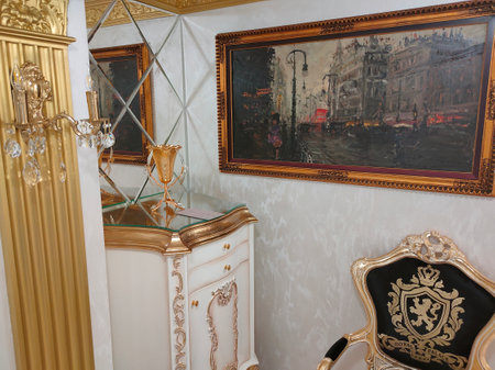 Khmelnitsky, Ukraine - July 07, 2022: Interior of ROYAL PALACE LUXURY HOTEL and SPAのeditorial素材