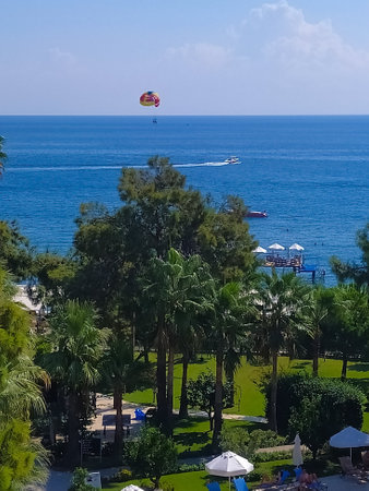 Goynuk, Antalya, Turkey - May 11, 2021: View of Seven Seas Hotel Life Ultra All Inclusive and Kids Concept 5 star at Goynuk, Antalya, Turkey on May 11, 2021.のeditorial素材