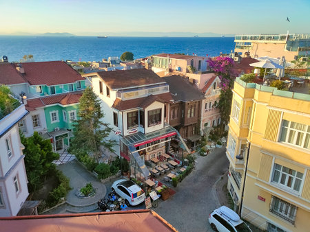 Istanbul, Turkey - September 14, 2022: Aerial view of roofs in Sultanahmet. This is the most popular tourist place in Istanbul.のeditorial素材