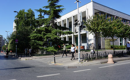 Istanbul, Turkey - September 15, 2022: Exterior of the office building in Istanbul