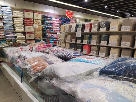 Antalya, Turkey - September 14, 2022: TAC store. Turkey's leading home textile brand. The foundations of the TAC brand were laid in Denizli , one of the traditional centers of home textile in 1950.のeditorial素材