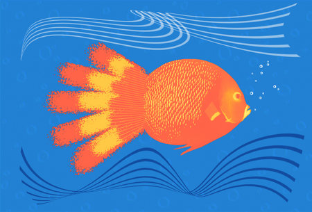 Colorful coral reef with many fishes. Art design of Caribbean Sea - travel concept and save ocean conceptの写真素材