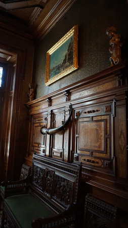 Sinaia, Romania - December 31, 2022: The rich interior of the Peles castle in Sinaia, in Romaniaのeditorial素材