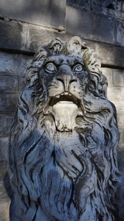 Sinaia, Romania - December 31, 2022: The sculpture at the Peles castle in Sinaia, in Romaniaのeditorial素材