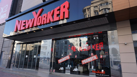 Bucharest, Romania - December 31, 2022: New Yorker shop in Bucharest, Romaniaのeditorial素材