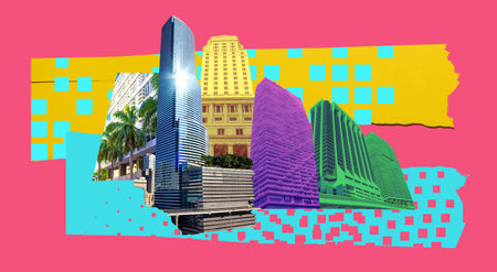 Collage about Miami, Florida, United States of America. It is world famous travel location.の写真素材