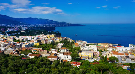Panoramic view of Sorrento, the Amalfi Coast at Italyの写真素材
