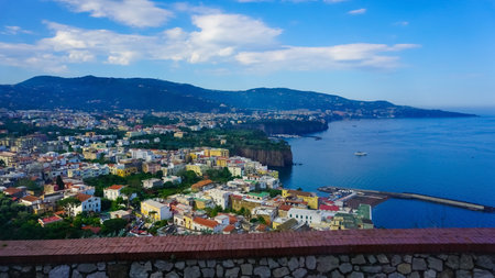 Panoramic view of Sorrento, the Amalfi Coast at Italyの写真素材