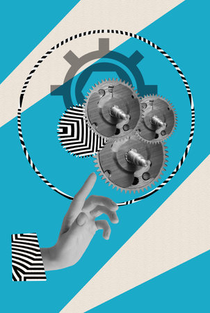 Business coherence and coordination. Art collage. Concept of consulting - abstract designの写真素材