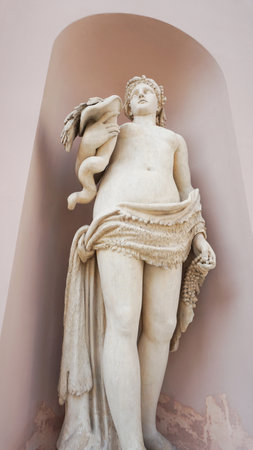 Trieste, Italy - October 1, 2023: Sculpture near Exchange building in Trieste, Italy. Palazzo della Borsa Vecchia. BORSA VECCHIA Triesteのeditorial素材