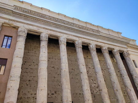 Pantheon in Rome, Italy and blue skyの写真素材