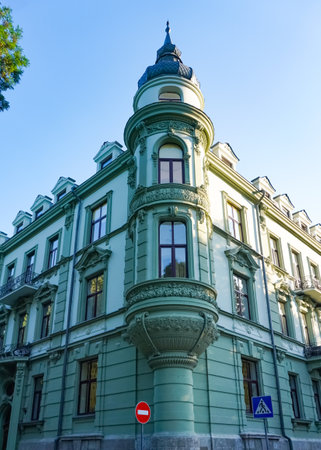 The old part of Lviv with old houses in old townの写真素材